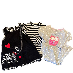**Bundle** Bonnie Baby Dalmatian Dress Caters Mommy's Night Owl PJ'S Size 12M